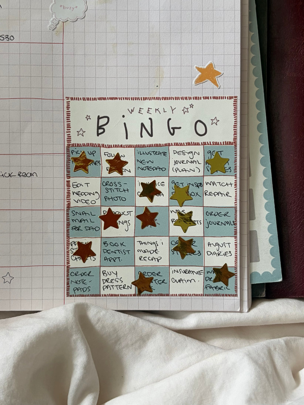 weekly bingo stickers - 4 pack