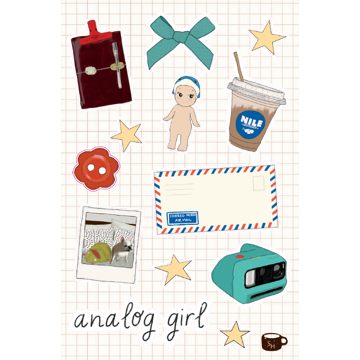 analog girl sticker sheet