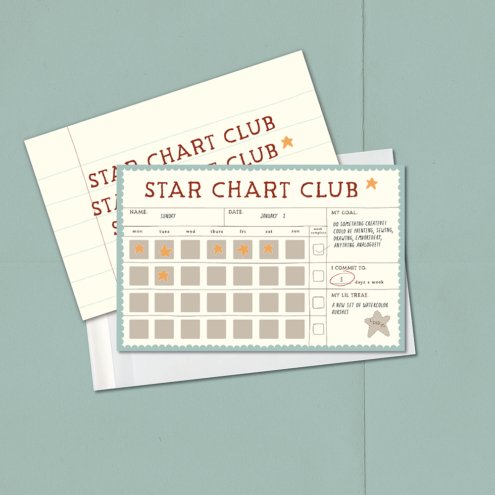 Star Chart Club reward chart on a light blue background