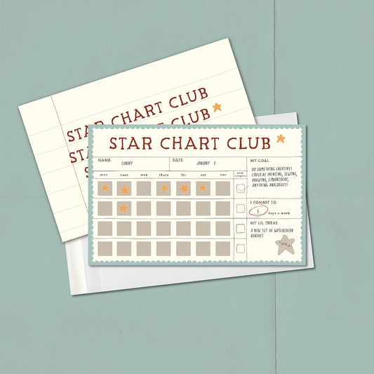 Star Chart Club reward chart on a light blue background