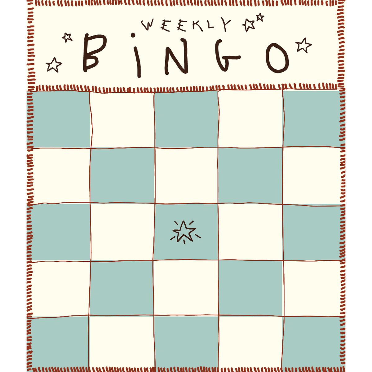 weekly bingo stickers - 4 pack